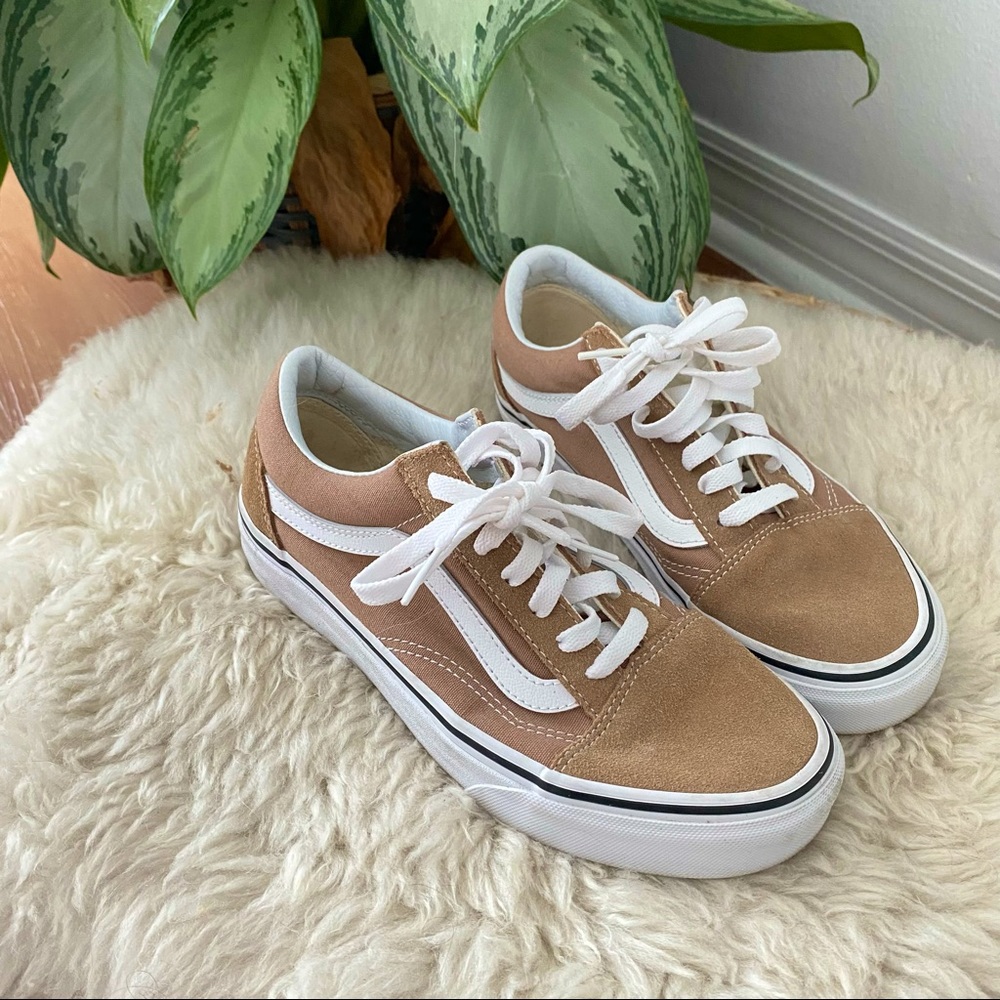 Vans Old Skool Tan and White Suede Sneaker